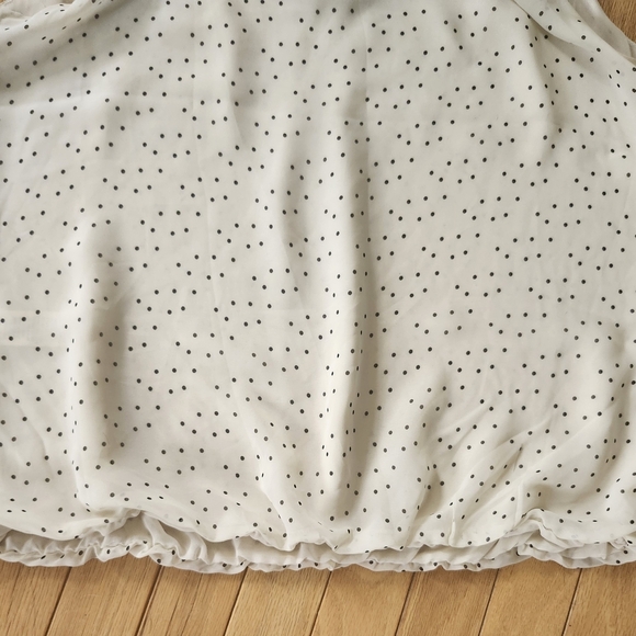 Size L Max Studio Black Polka Dot Sleeveless White Top - Picture 3 of 9